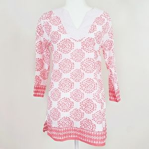 Vineyard Vines Coral & White Tunic Top Sz. XS